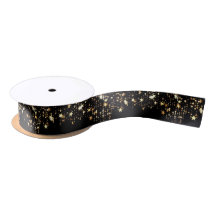 Black Guld Glitter Stars jul