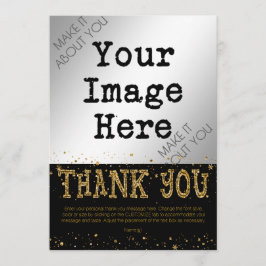 Black & Guld Glitter TACK - skriva på baksidan Kort