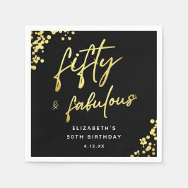 Black Guld Gnistra 50 och Fabulous Birthday Pappersservett