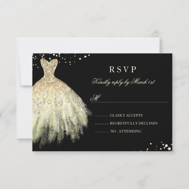 Black Guld Gnistra Dress Quinceanera OSA (Framsida)