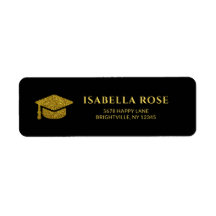 Black Guld Grad Studenten Mail Returadress 
