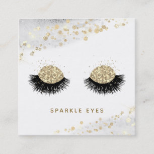*~* Black Guld Grått Ögon Lash Glam Luxe Fyrkantigt Visitkort