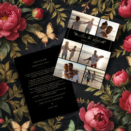 Black Guld Grenar Chic Collage 6 Foton Bröllop