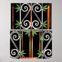 Black Guld Grönt GUANTANAMO Papper Collage