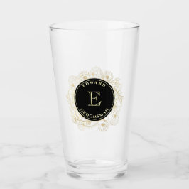Black Guld Groomsman Pint Glass Gift Glaskopp