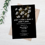 Black Guld Group Friends Joint Birthday Inbjudningar<br><div class="desc">Ett gemensamt Firande som inget annat! Planerar du en födelsedagskalas för två eller fler? Ställ in scenen för ett fantastiskt party med den här chicen och den moderna inbjudan! Den slående svarta och guld-konfektypen parad med den upprepade "Hi"-texten i ett elegant-skript skapar ett första intryck av snyggt och roligt. Deras...</div>