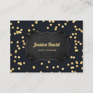 Black Guld Gult Party Planner Visitkort