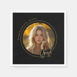 Black Guld Gult Photo Studentfest Pappersservett