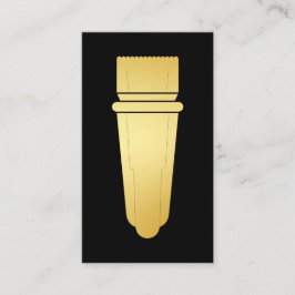 Black & Guld Hair Clipper Barbershop Affärskort Visitkort