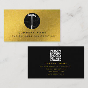 Black Guld Hammer Home Byggnad Construction Visitkort