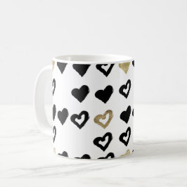 Black & Guld Heart Mugg
