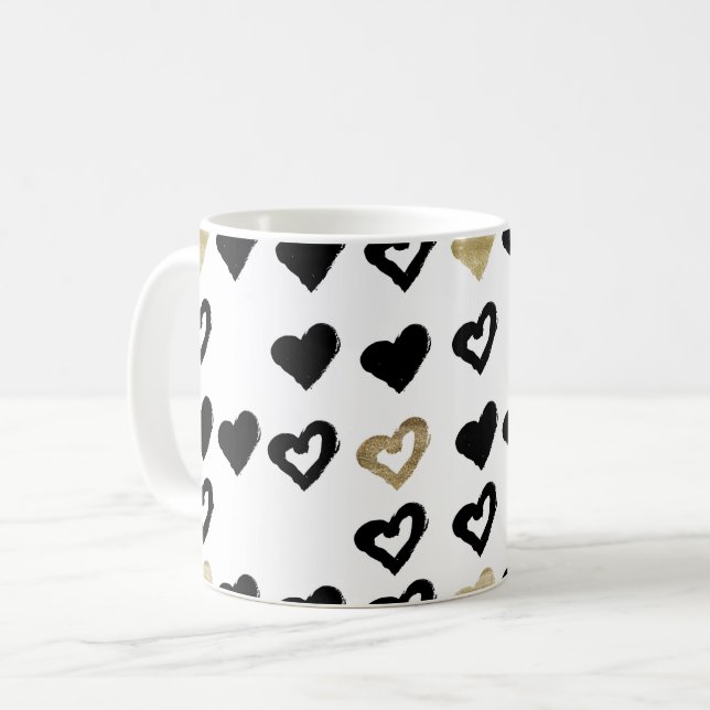 Black & Guld Heart Mugg (Framsida vänster)