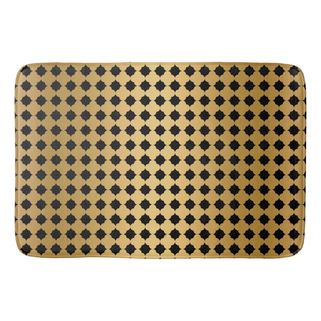 BLACK GULD HEXAGON MÖNSTER BATH MAT BADRUMSMATTA (Framsidan)