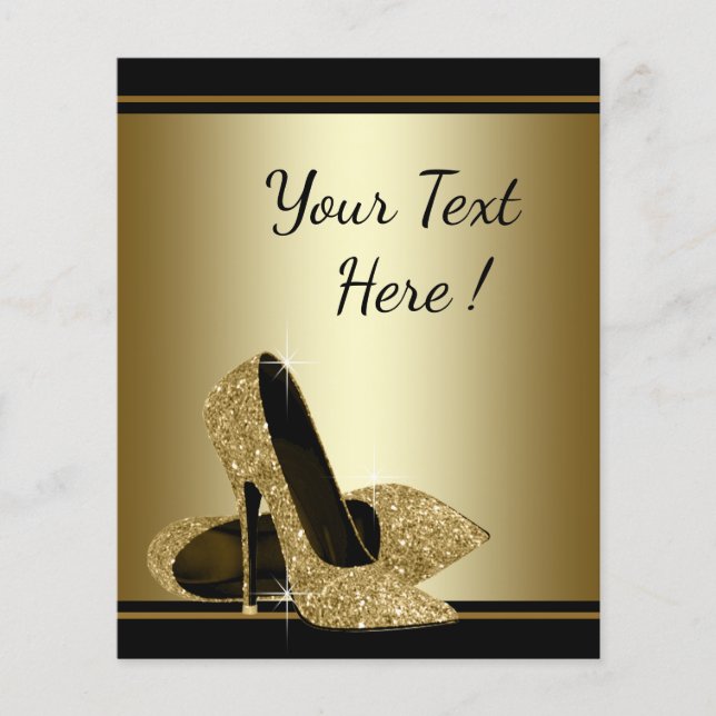 Black Guld High Heel Shoe Flyer (Framsidan)