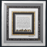 Black Guld Jerusalem SEPHARD Challah Dough Cover Tygservett<br><div class="desc">SEPHARDIC-versionen av Bracha på vårt populära Jerusalem Black, White, Grått & (simulerad) Guld Framed Challah Dough Cover. Skapat av speciell begäran om en vän med en Black & White Kitchen. Challah Dough Cover innehåller fullt av den sefardiska versionen av den välsignelse som reciteras när Challah separeras plus fullt av Yehi...</div>
