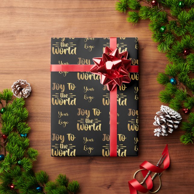 Black Guld Joy till World Retail Anpassningsbar Lo Presentpapper (Julgåva)