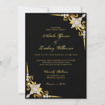 Black Guld judeled Luxury Bröllop