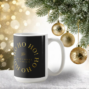Black Guld jul Ho Ho Ho ID1009 Kaffemugg