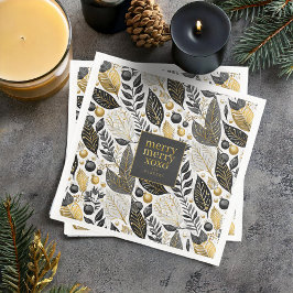 Black Guld jul Merry Mönster#21 ID1009 Pappersservett