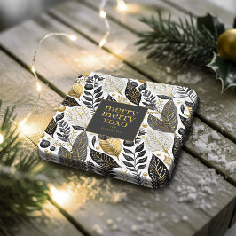 Black Guld jul Merry Mönster#21 ID1009 Underlägg Papper Kvadrat