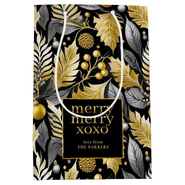 Black Guld jul Merry Mönster#22 ID1009 (Framsidan)