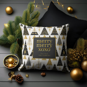 Black Guld jul Merry Mönster#25 ID1009 Kudde