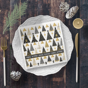 Black Guld jul Merry Mönster#25 ID1009 Pappersservett