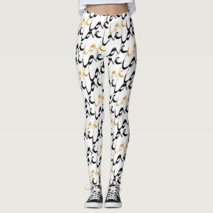Black & Guld KÄRLEK Kvinnors förband Leggings