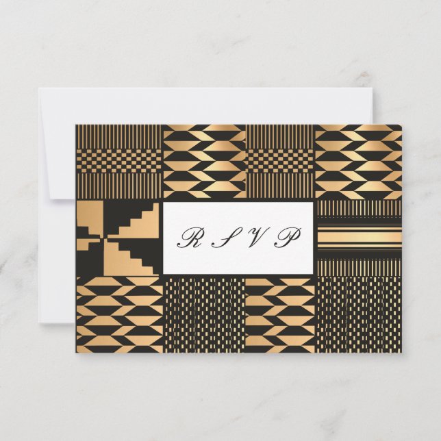 Black - Guld Kente (vit) OSA Kort (Framsida)
