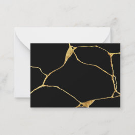 Black Guld Kintsugi Ancient Kintsukuroi Anteckningskort