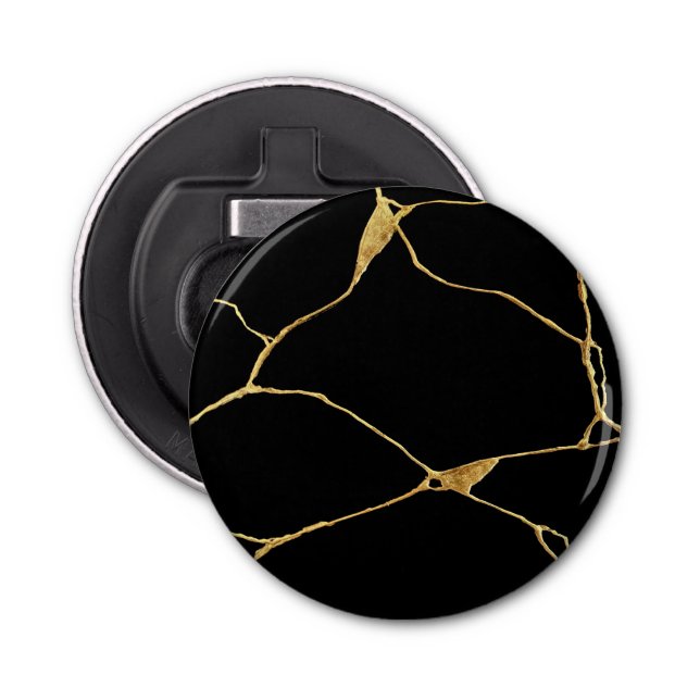 Black Guld Kintsugi Ancient Kintsukuroi Flasköppnare (Framsidan)
