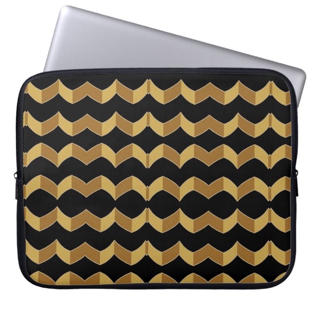 Black Guld Laptop Fodral (Framsidan)