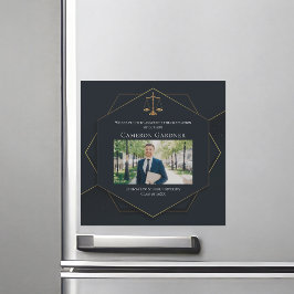 Black Guld Law School Photo Studenten Magnet Card