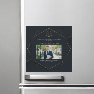 Black Guld Law School Photo Studenten Magnet Card