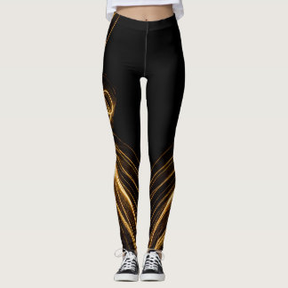 Black & Guld Leggings ’Golden Elegance’