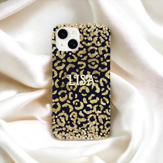 Black Guld Leopard GlitterPersonalized Namn (Skapare uppladdad)