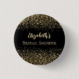 Black Guld Leopard Print Glitter Möhippa Knapp