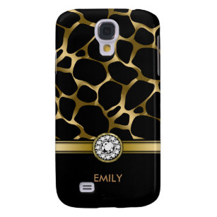 Black & Guld Leopard Print Mönster Galaxy S4 Fodral