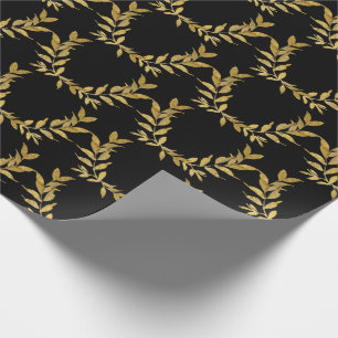 Black Guld Löv Monogram Elegant Chic Bröllop Presentpapper