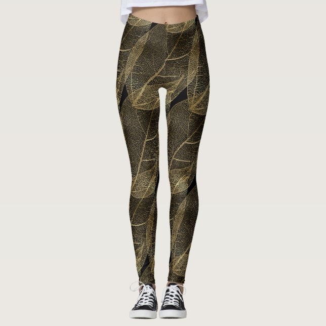 BLACK GULD LÖV Mönster, baljformar Leggings (Framsida)