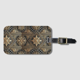 Black & Guld Luxe Baroque Luggage Tag Bagagebricka