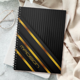 Black Guld Luxury Modern Minimal Abstrakt Anteckningsbok