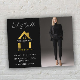 Black Guld Luxury Photo Real Gods House Logotyp Vykort