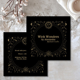Black Guld Magic Apothecary Candle Fyrkantigt Visitkort