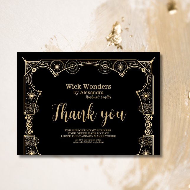 Black Guld Magic Apothecary Candle Tack Kort (Skapare uppladdad)