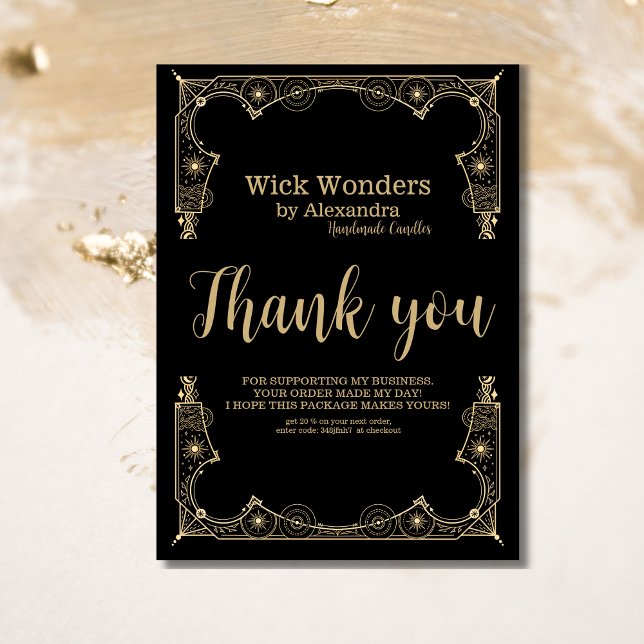 Black Guld Magic Apothecary Candle Tack Kort (Skapare uppladdad)