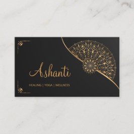 Black Guld Mandala Elegant Modern Visitkort