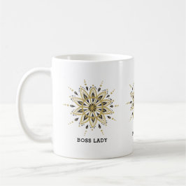 Black & Guld Mandala Kaffemugg