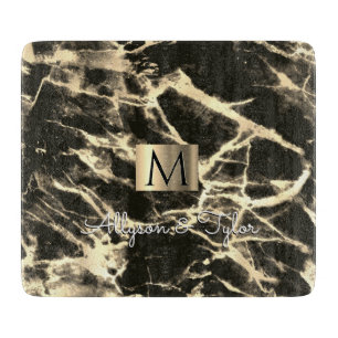 Black & Guld Marble, Guld Box, Namn & Monogram