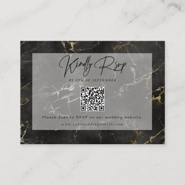Black guld marble OSA Barcode Tilläggskort (Framsida)